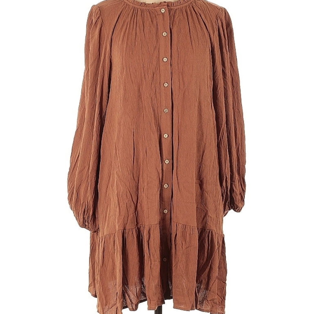 Wishlist Brown Button-Down Dress